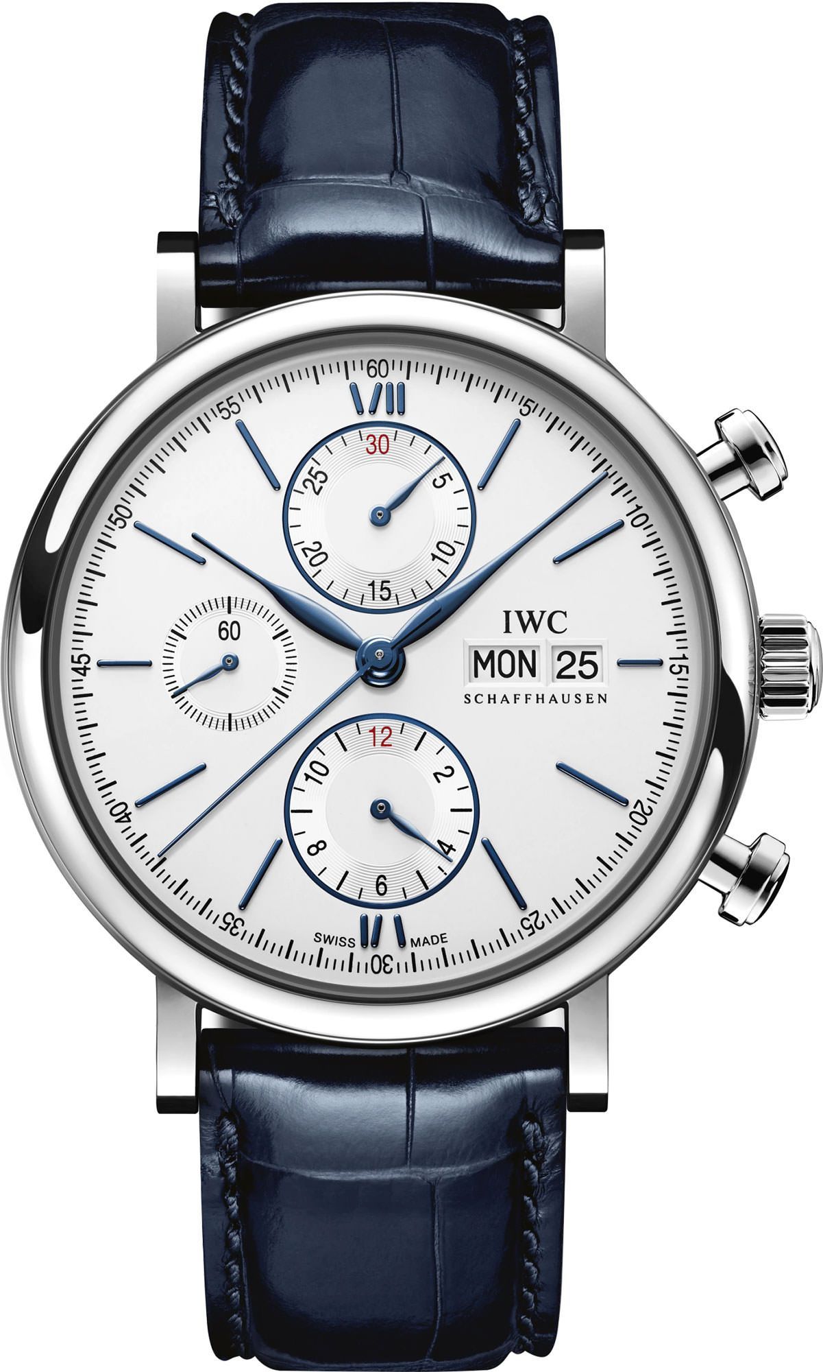 IWC  42 mm Watch in White Dial For Men - 1