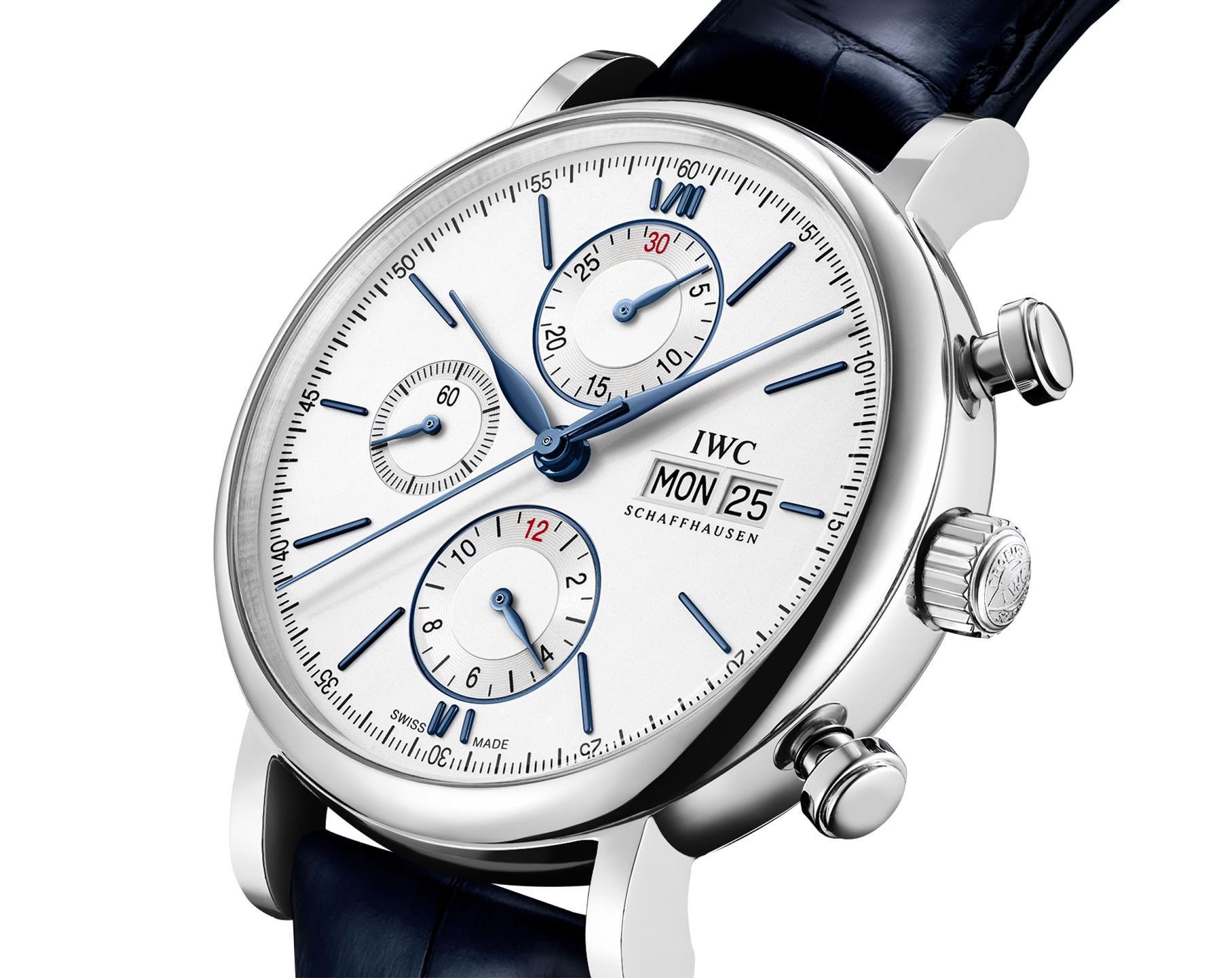 IWC  42 mm Watch in White Dial For Men - 3