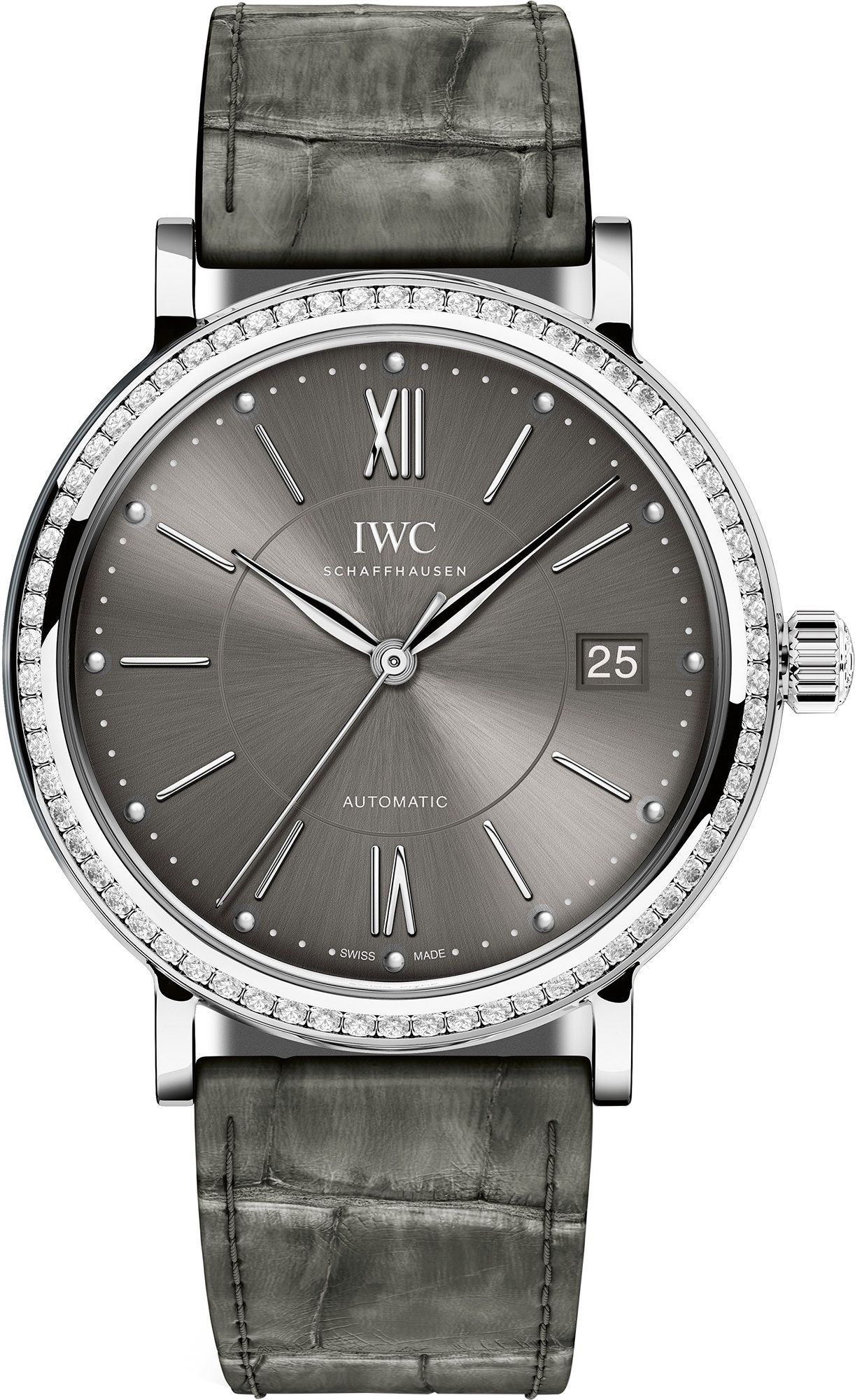 IWC  37 mm Watch in Grey Dial For Women - 1