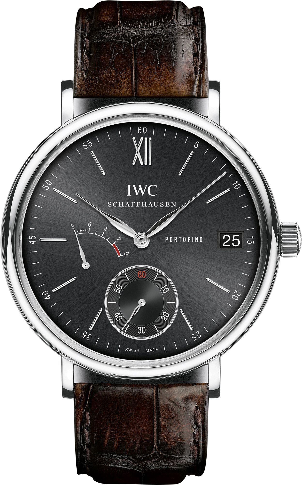 IWC Portofino  Black Dial 45 mm Manual Winding Watch For Men - 1