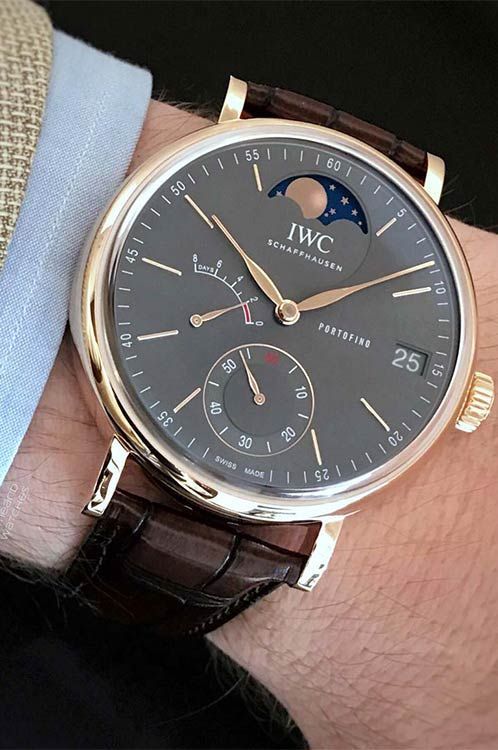 IWC Portofino  Grey Dial 45 mm Manual Winding Watch For Men - 3