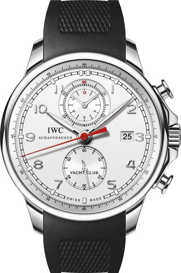 IWC Yacht Club Chronograph 45 mm Watch in Silver Dial For Men - 1