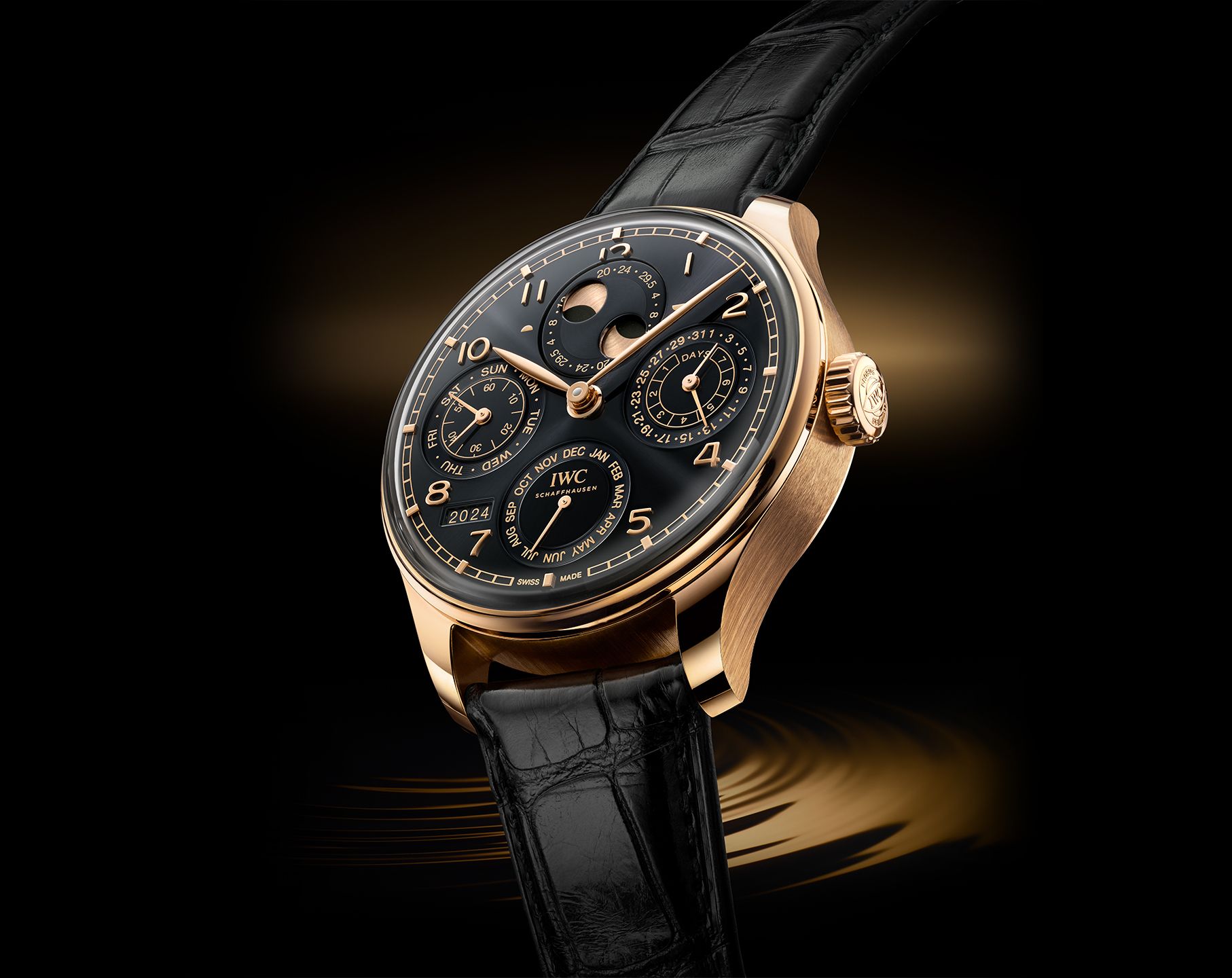 IWC Portugieser Automatic Men Watches in Round case Black Dial