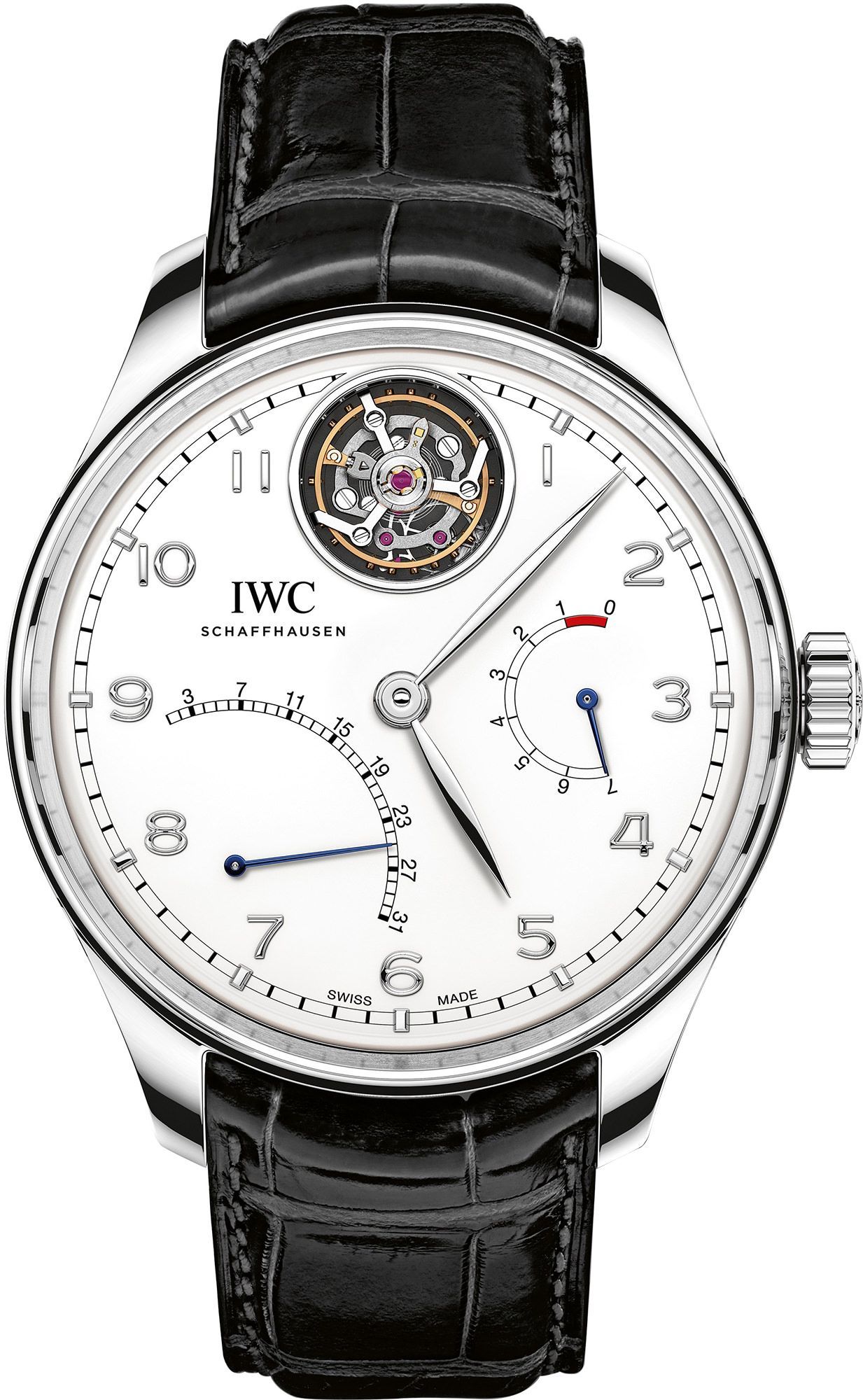 IWC Tourbillon 44.2 mm Watch in Silver Dial For Men - 1
