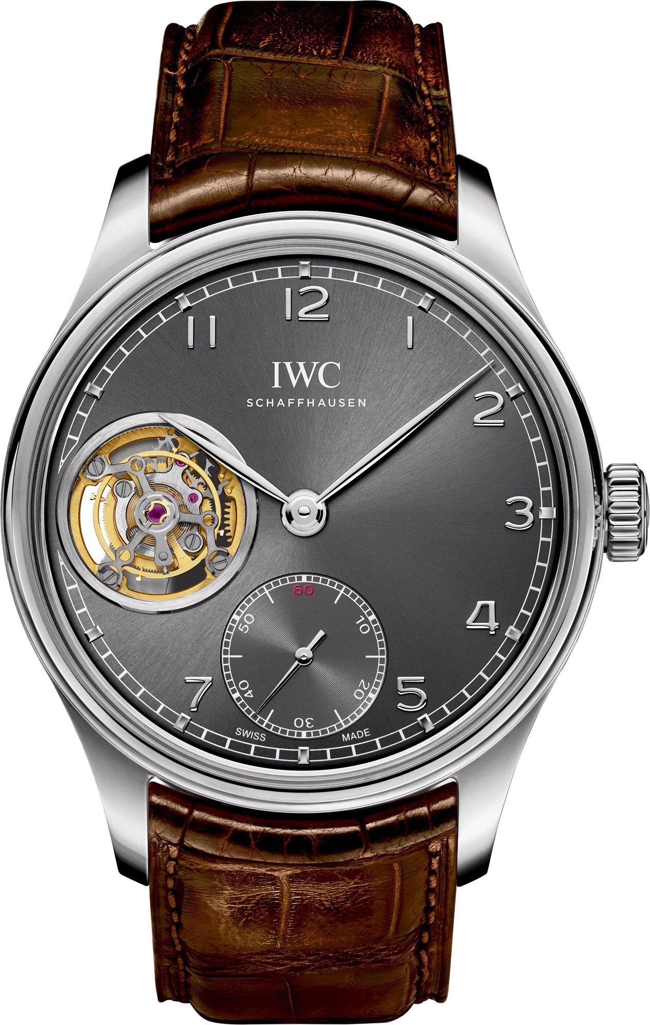 IWC Portugieser Tourbillon Hand-Wound Grey Dial 43 mm Manual Winding Watch For Men - 1