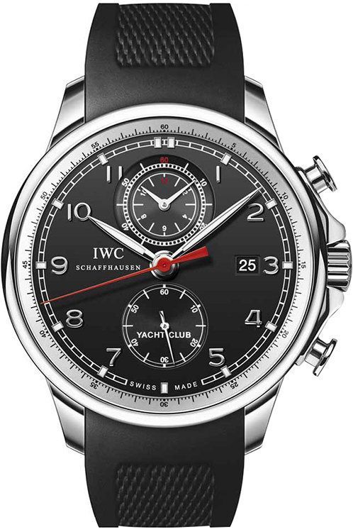 IWC Yacht Club Chronograph 45 mm Watch in Black Dial