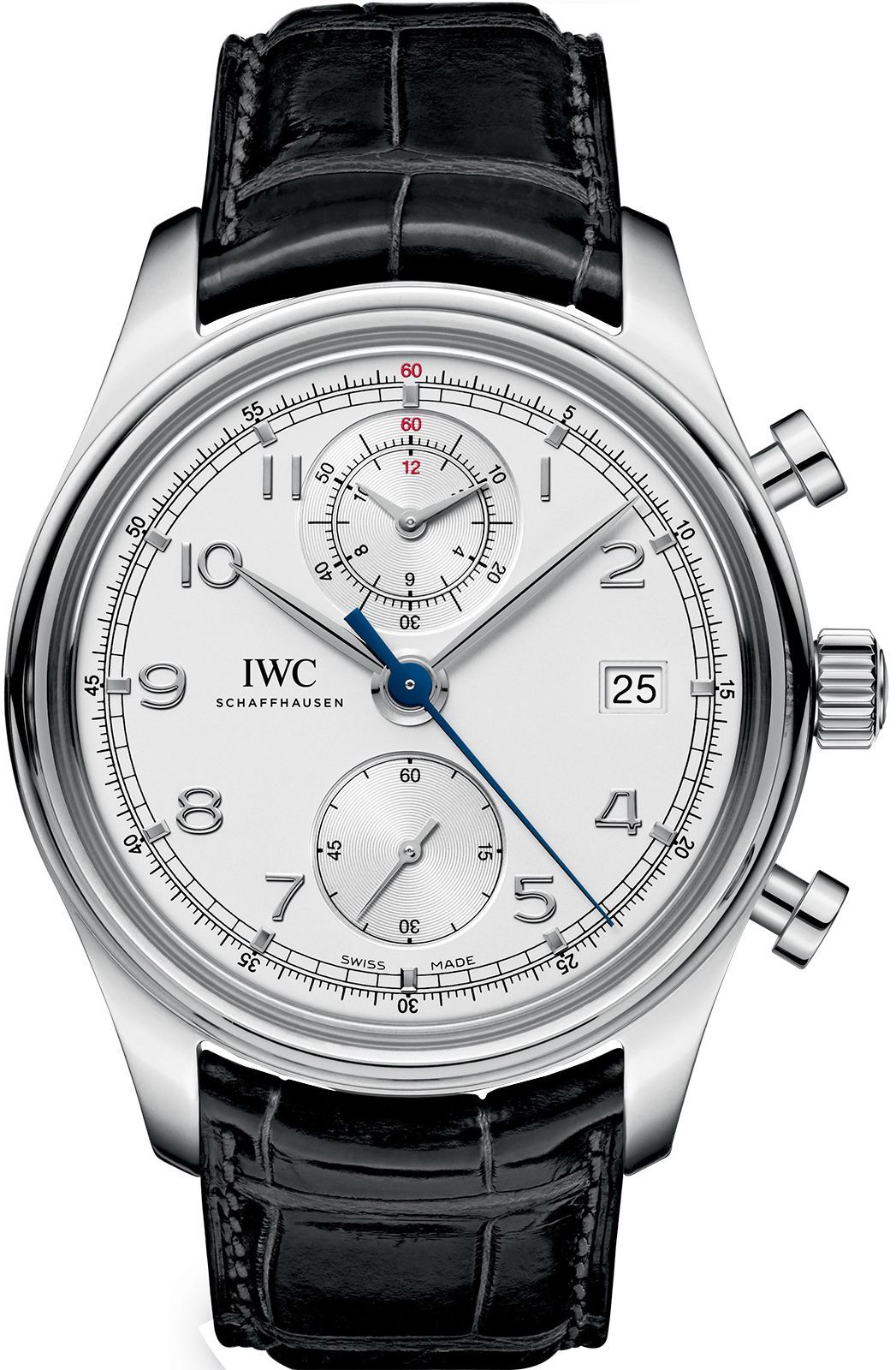 IWC Chronograph Classic 42 mm Watch in White Dial For Men - 1