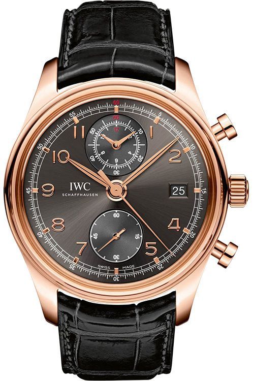 IWC Chronograph Classic 42 mm Watch in Grey Dial