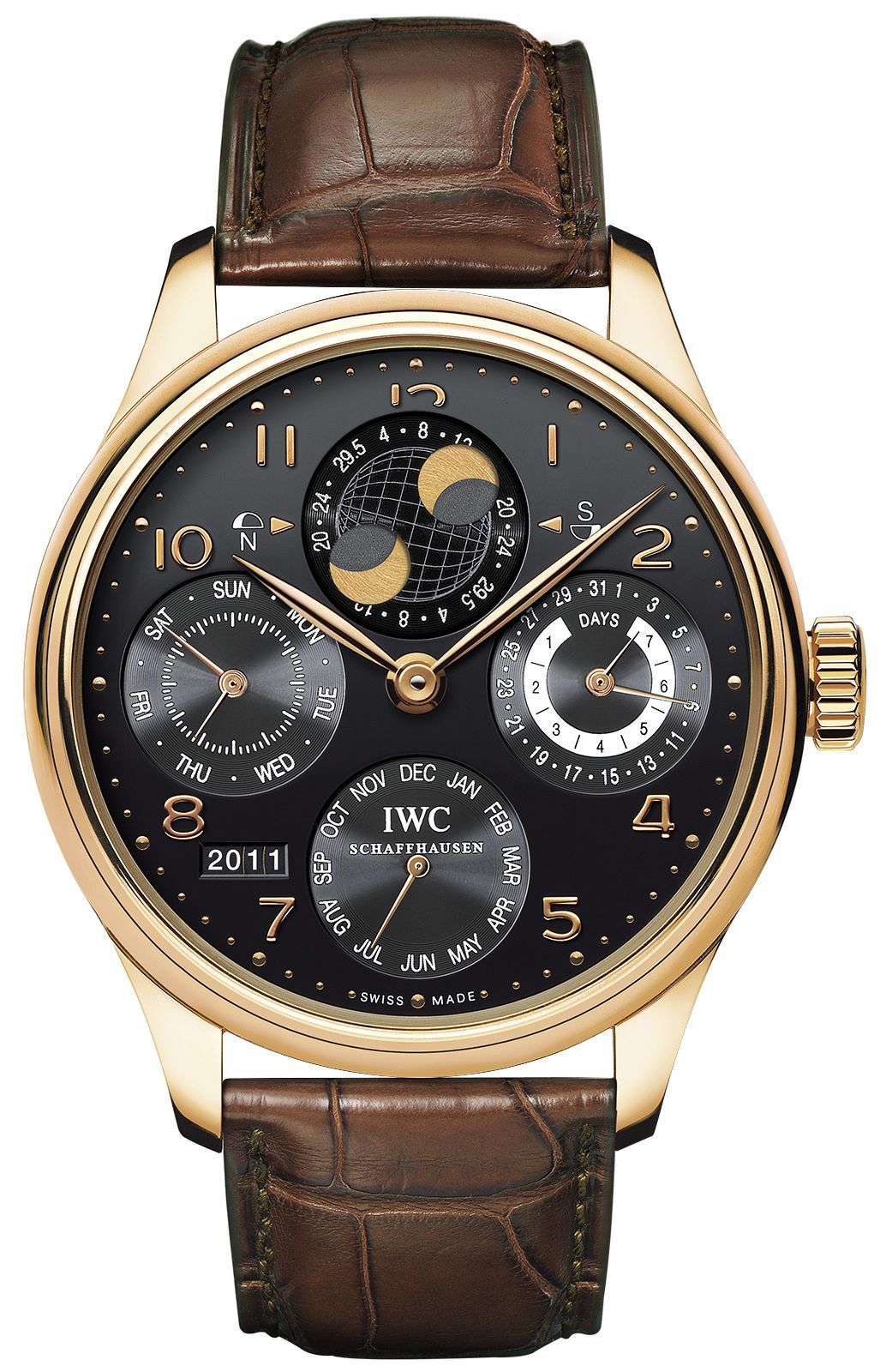 IWC Portuguese Perpetual Calendar Black Dial 44 mm Automatic Watch For Men - 1