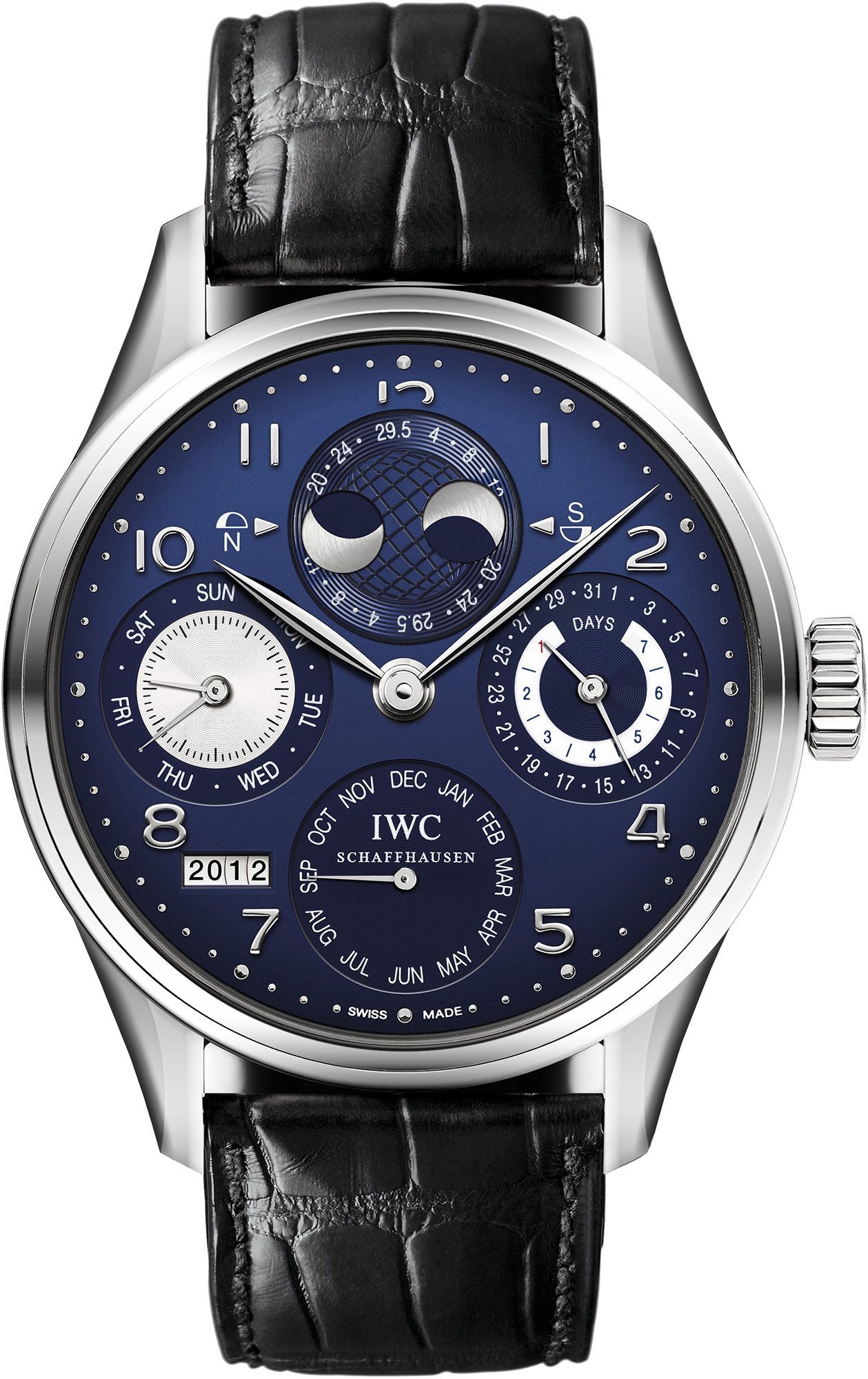IWC Perpetual Calendar 44.2 mm Watch in Blue Dial For Men - 1