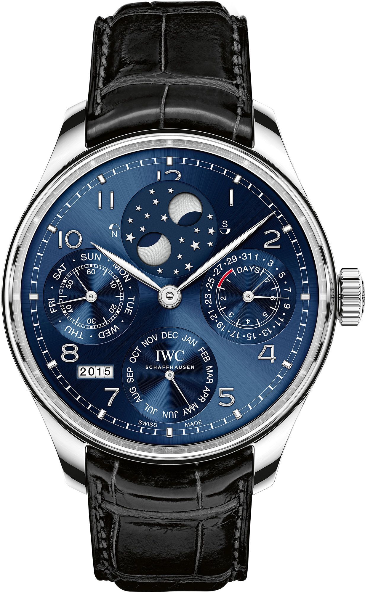 IWC Portugieser Perpetual Calendar Blue Dial 45 mm Automatic Watch For Men - 1