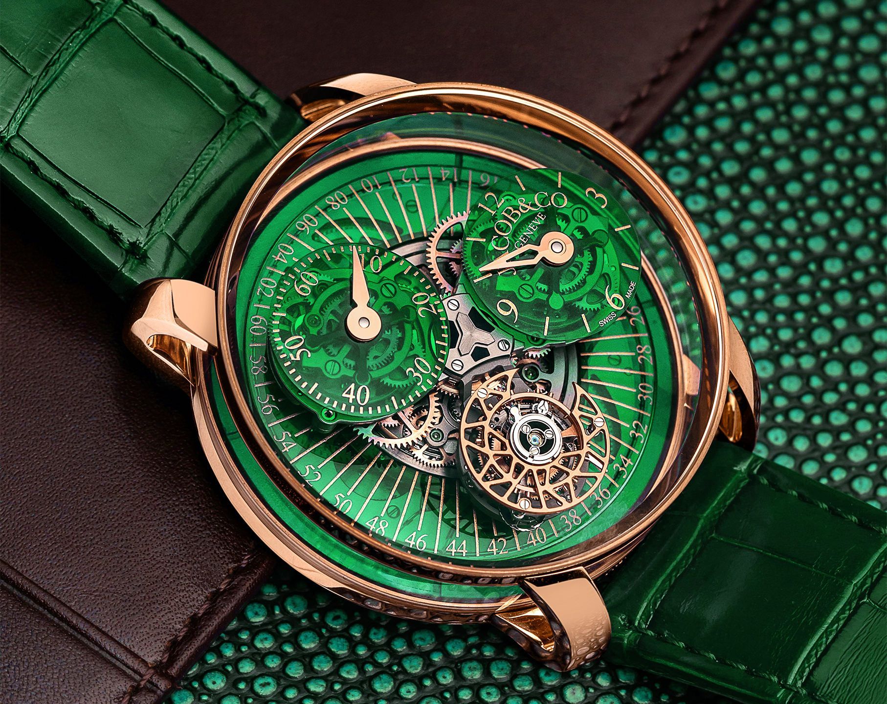 Jacob Co. Astronomia Regulator 43 mm Watch in Green Dial