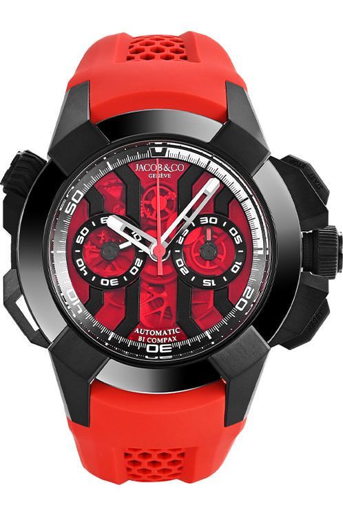 Jacob Co. Epic X Chrono 47 mm Watch in Red Dial