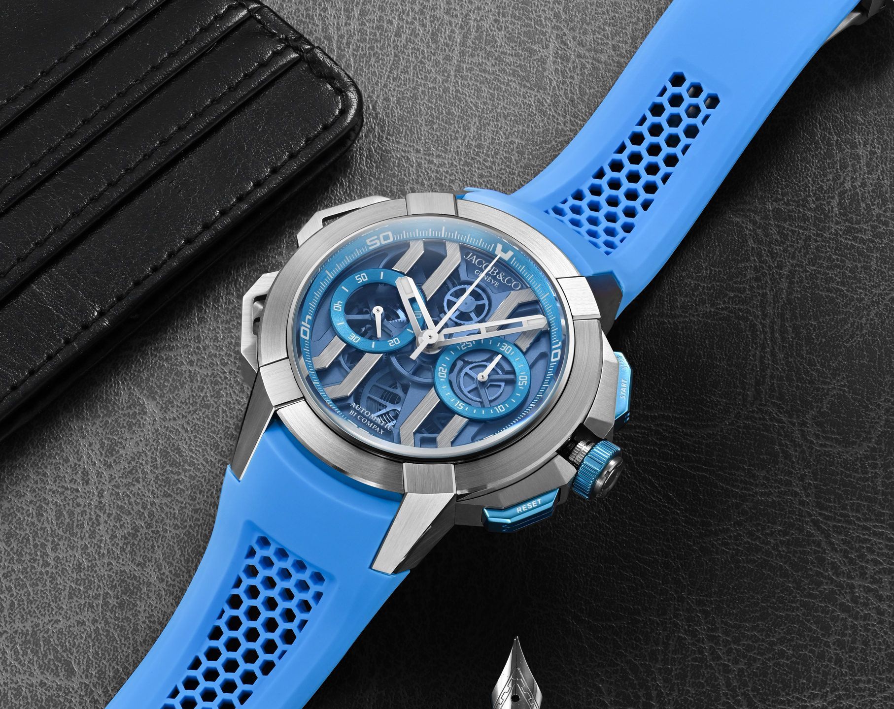 Jacob & Co. Epic X Chrono  Blue Dial 44 mm Automatic Watch For Men - 5