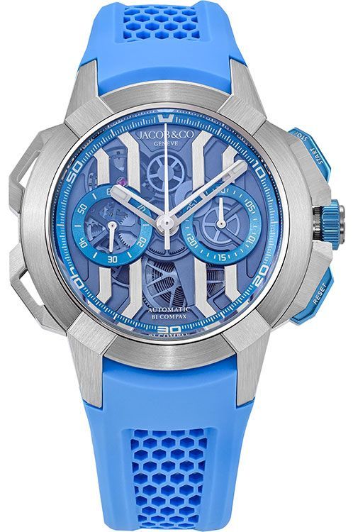 Jacob Co. Epic X Chrono 44 mm Watch in Blue Dial