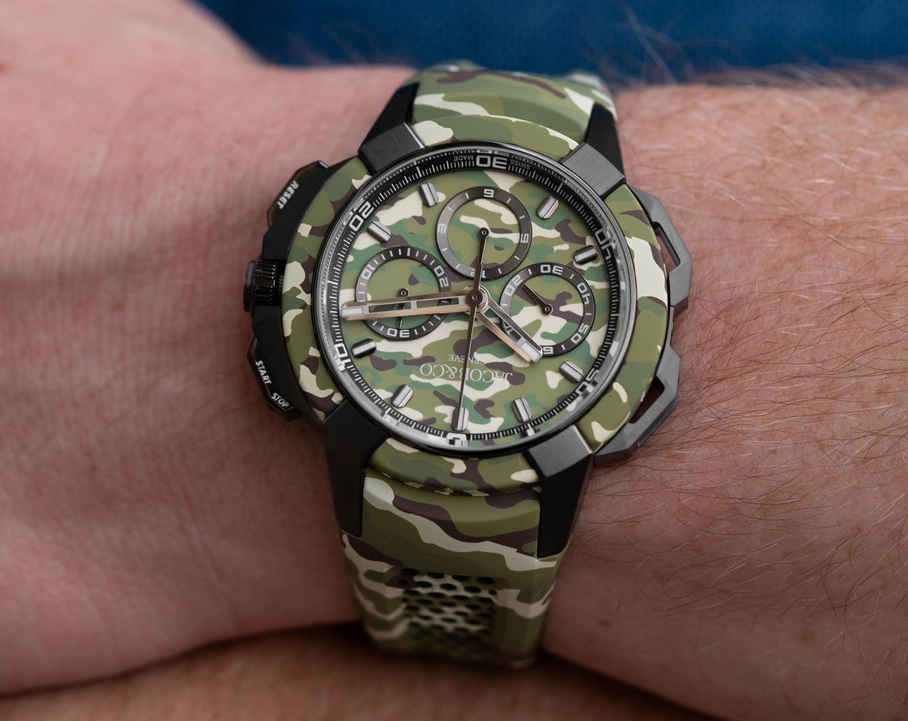 Jacob Epic X Chrono Automatic Men Watches in Round case Green Dial