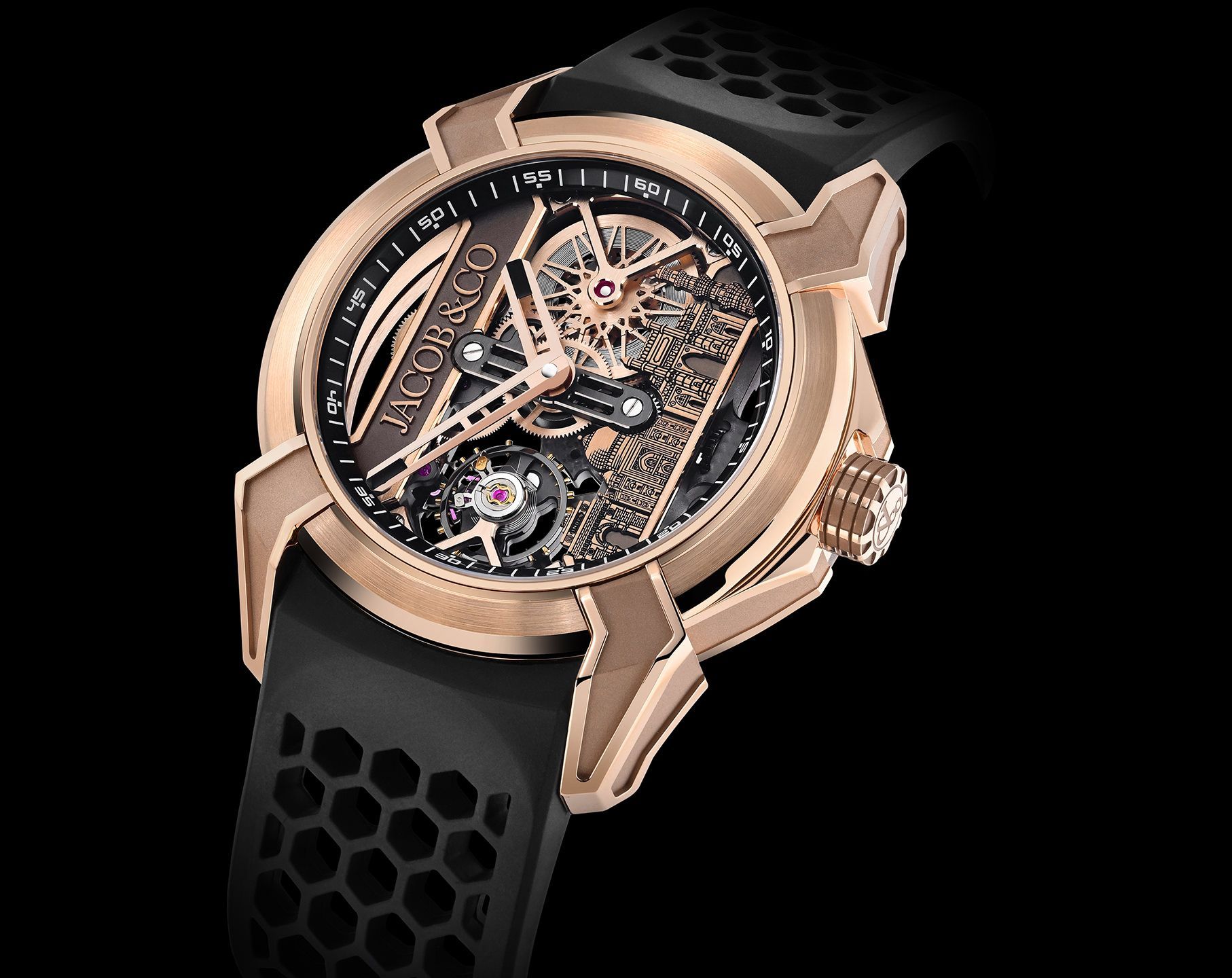 Jacob Co. Epic X 44 mm Watch in Skeleton Dial