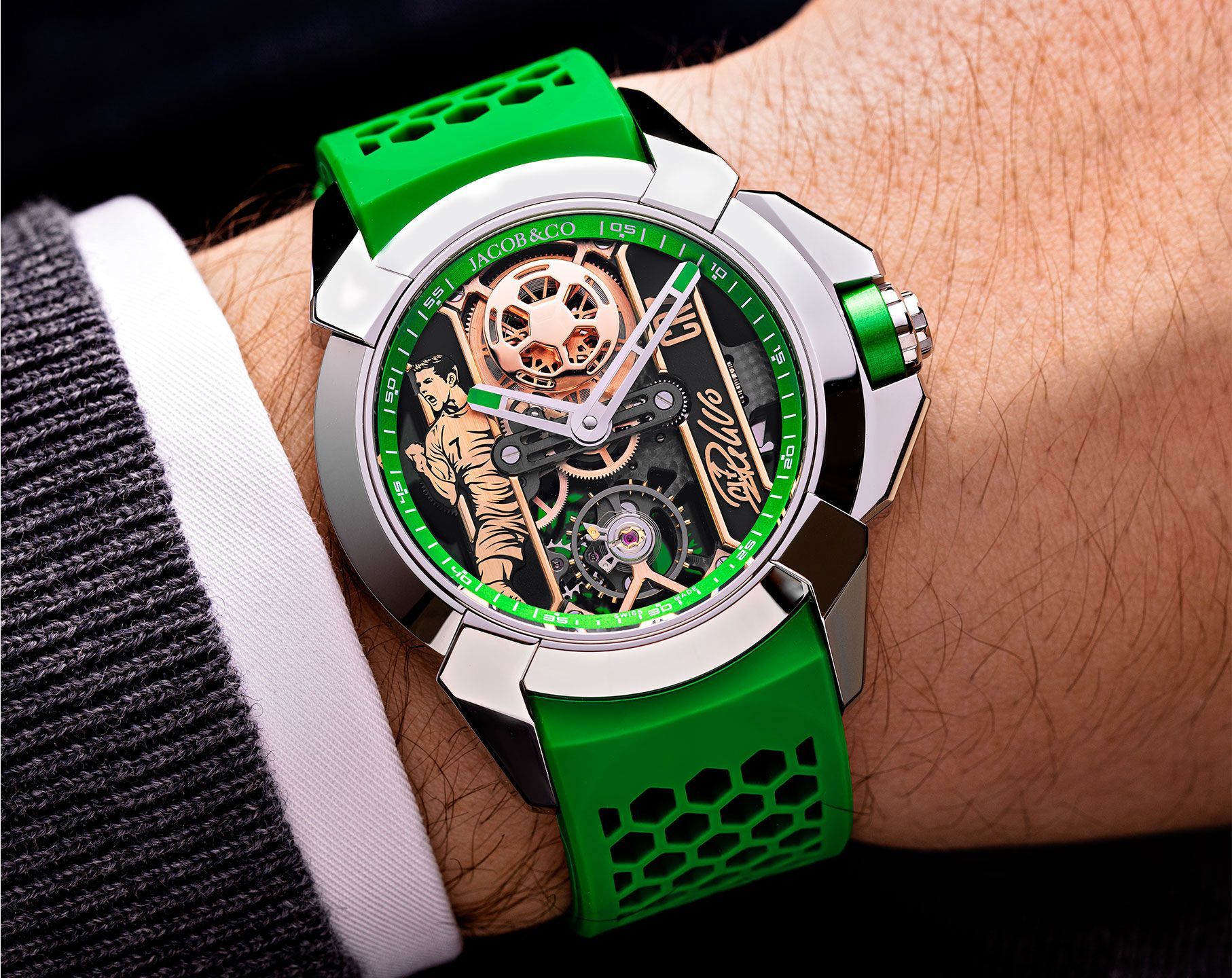 Jacob & Co. Epic X Heart of CR7 Skeleton Dial 44 mm Manual Winding Watch For Men - 4