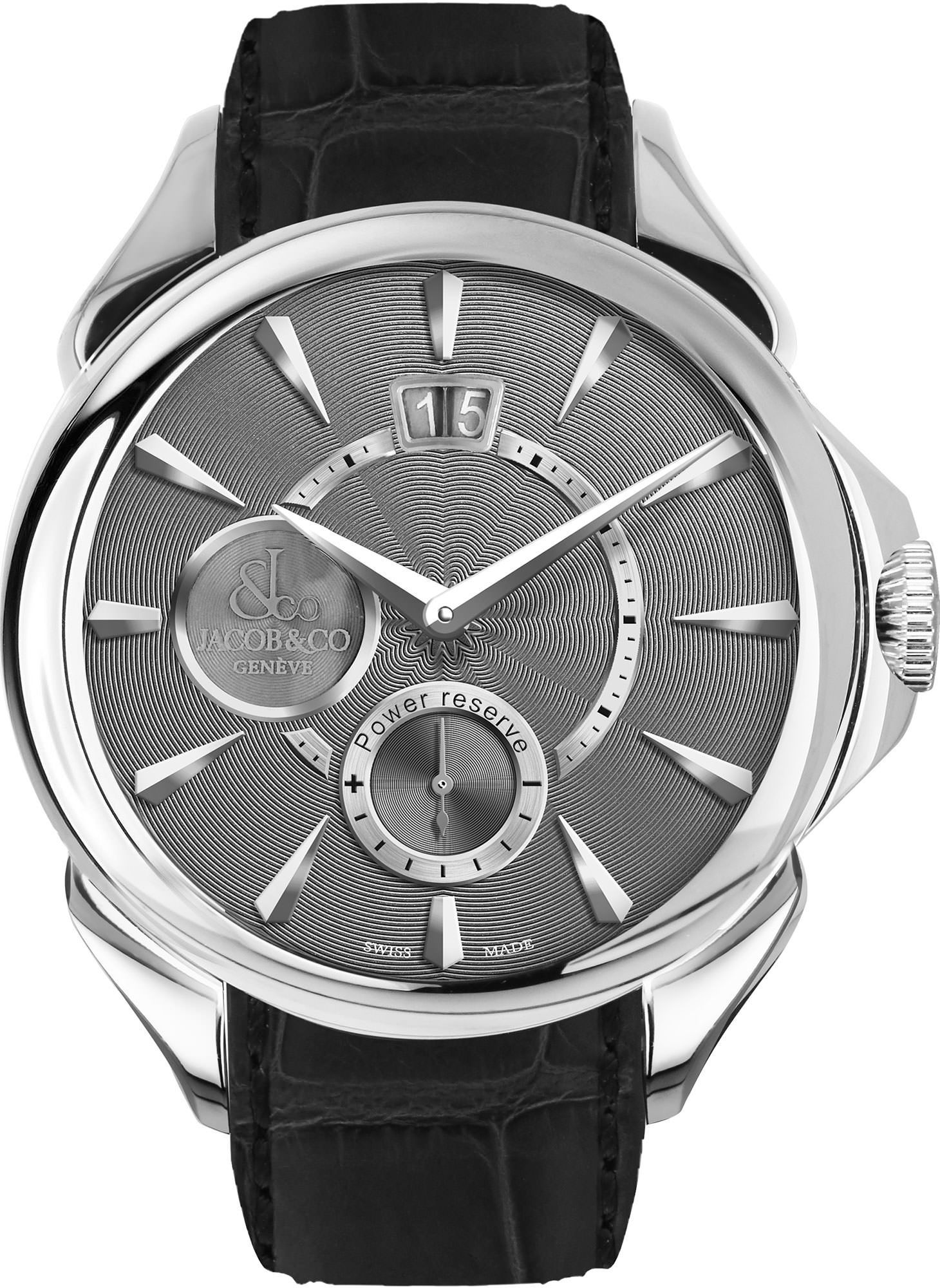 Jacob & Co. Palatial Classic Manual Big Date 42 mm Watch in Grey Dial For Men - 1