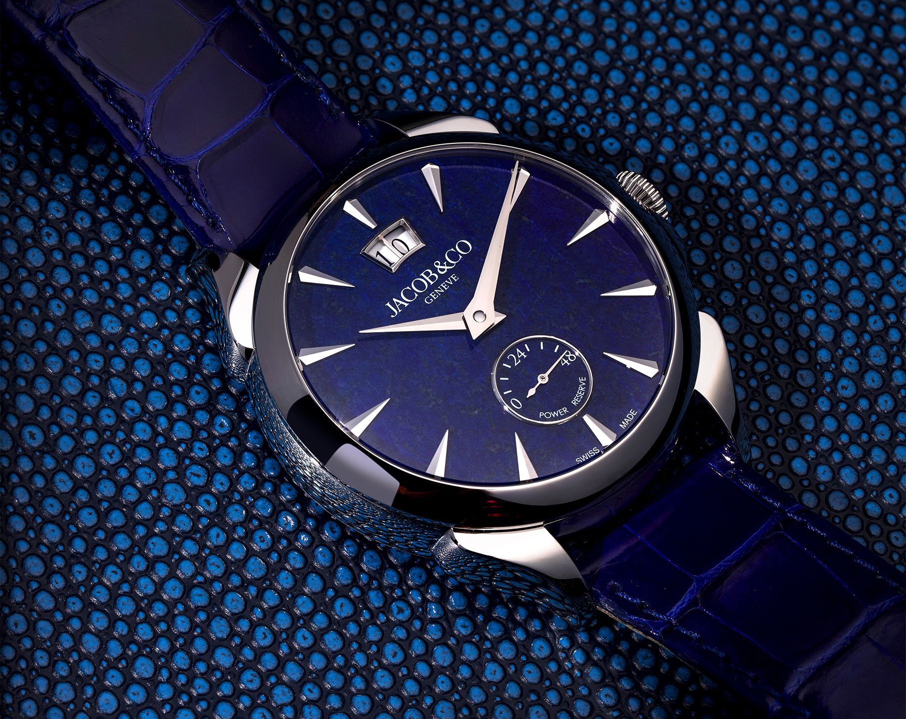 Jacob & Co. Palatial Palatial Classic Manual Big Date Blue Dial 42 mm Manual Winding Watch For Men - 3