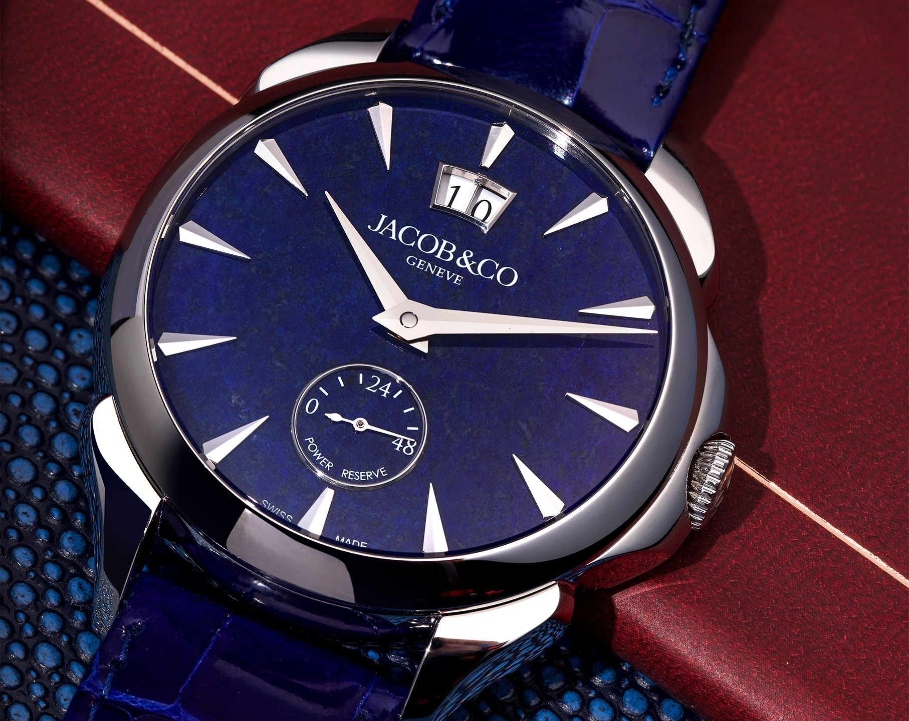 Jacob & Co. Palatial Palatial Classic Manual Big Date Blue Dial 42 mm Manual Winding Watch For Men - 4