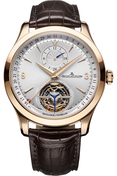 Jaeger LeCoultre Tourbillon Dualtime 42 mm Watch in Silver Dial