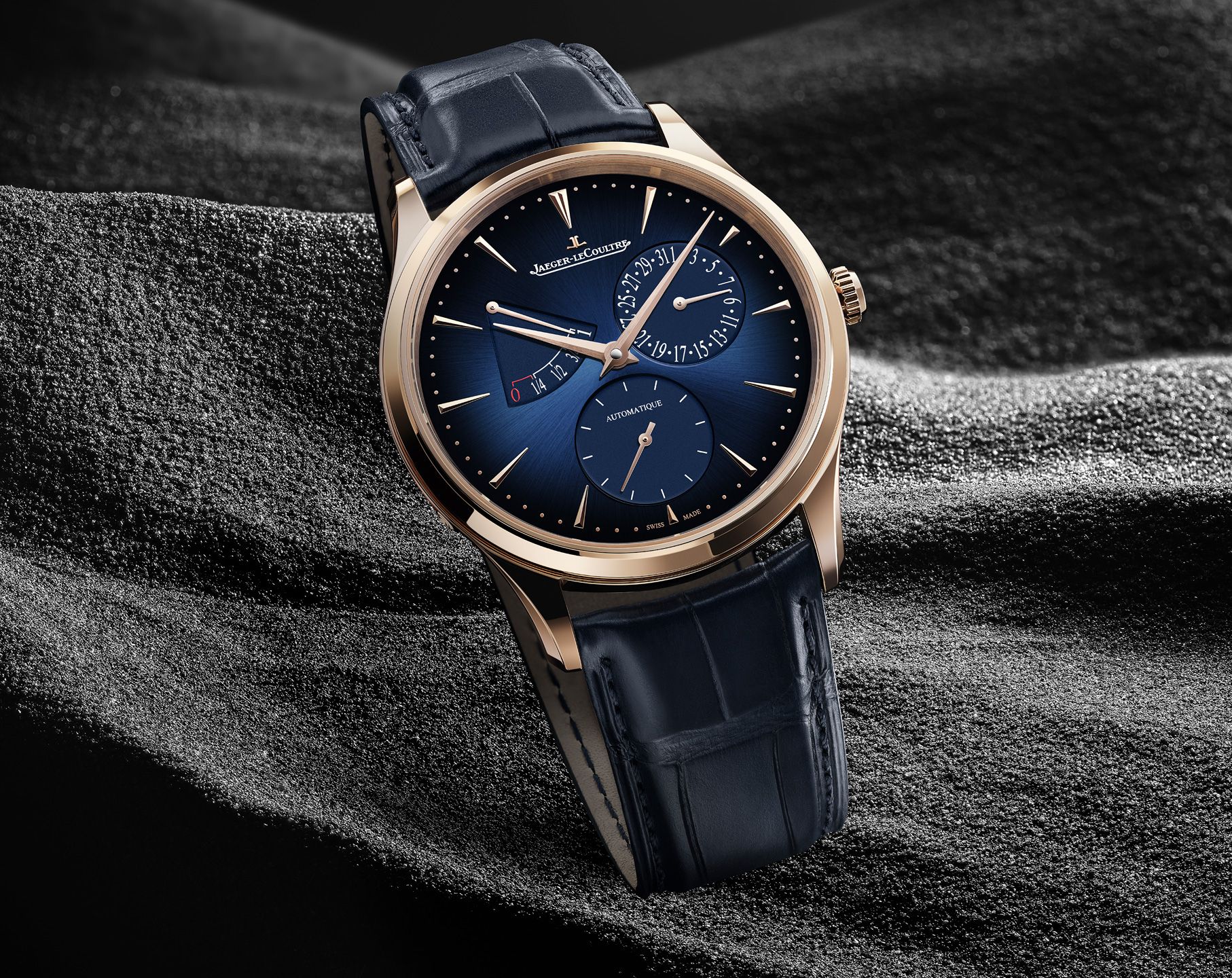 Jaeger-LeCoultre Master Ultra Thin Automatic Men Watches in Round case  Blue Dial