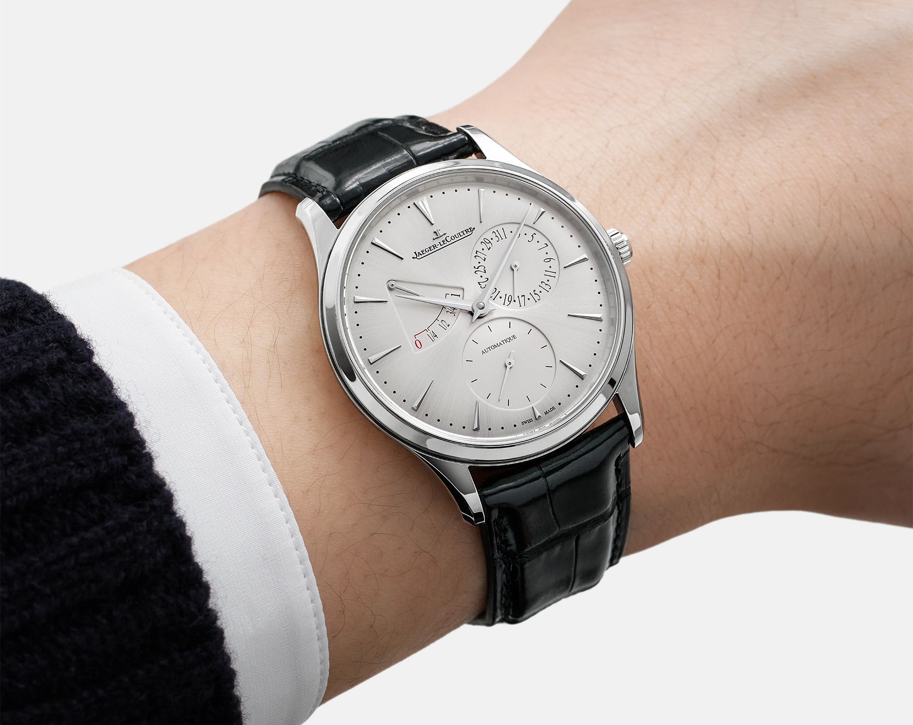 Jaeger-LeCoultre Master Ultra Thin Automatic Men Watches in Round case  Silver Dial