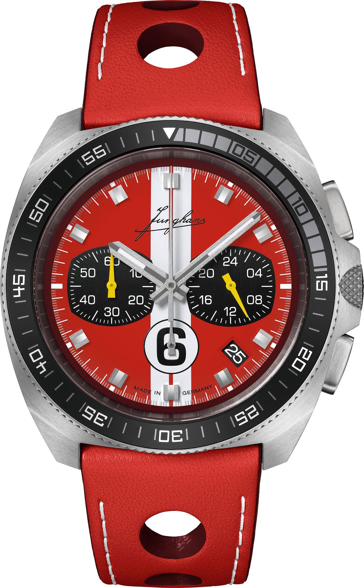 Junghans 1972 1972 Chronoscope Red Dial 43.3 mm Quartz Watch For Men - 1