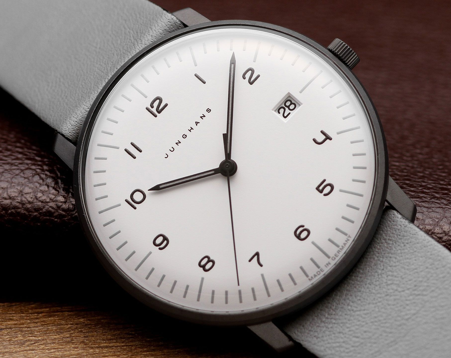 Junghans max bill Quartz 38 mm Watch in White Dial