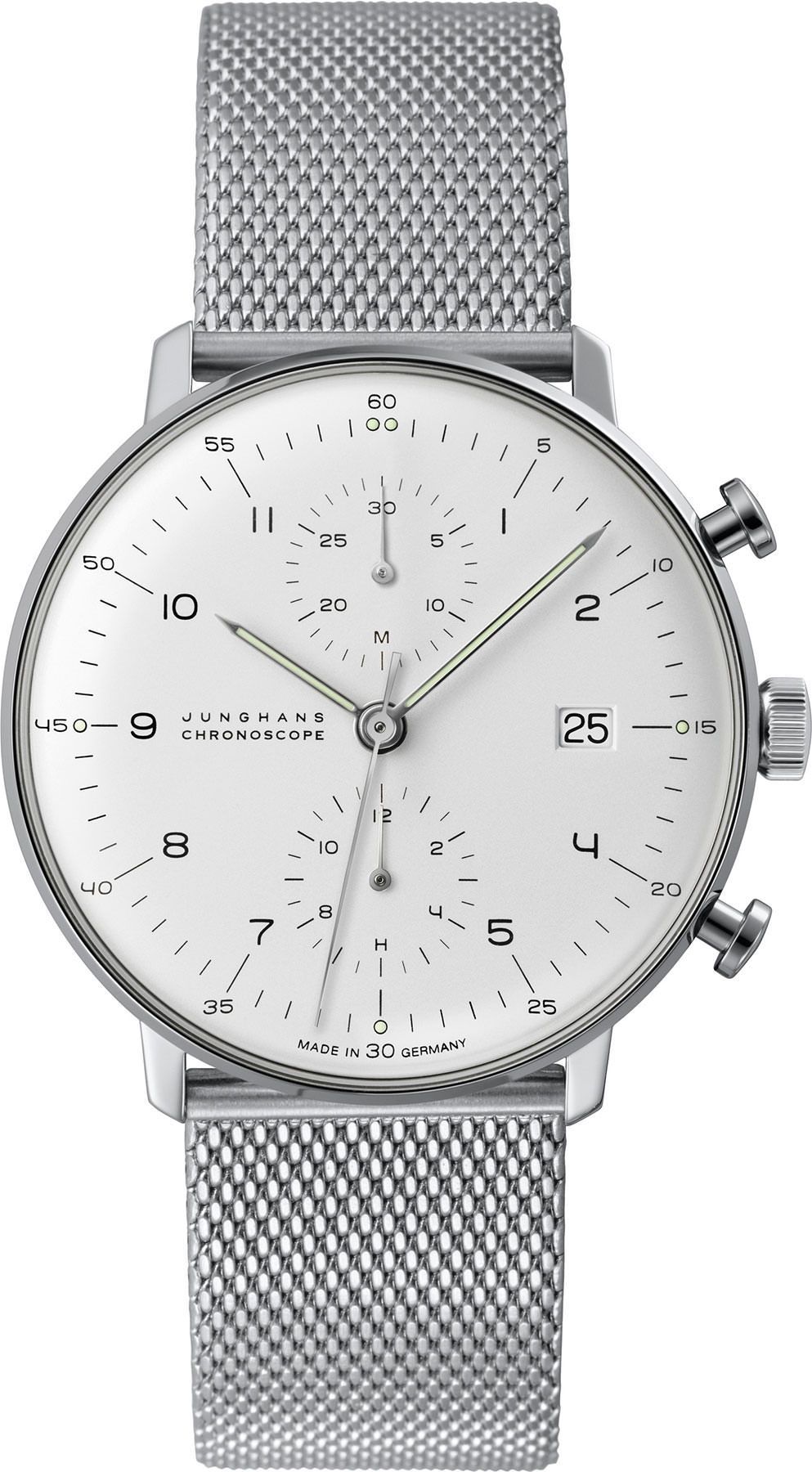 Junghans max bill Chronoscope Silver Dial 40 mm Automatic Watch For Men - 1