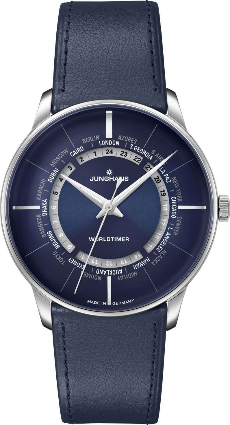 Junghans Meister Worldtimer 40.4 mm Watch in Blue Dial For Men - 1