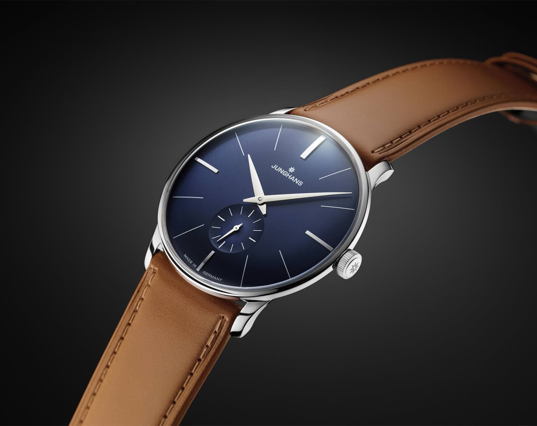 Junghans Meister Meister Hand Winding Blue Dial 37.7 mm Manual Winding Watch For Men - 4