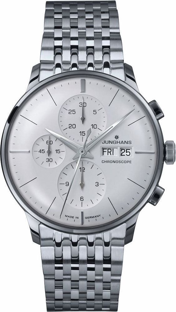 Junghans Meister Chronoscope Silver Dial 40.7 mm Automatic Watch For Men - 1