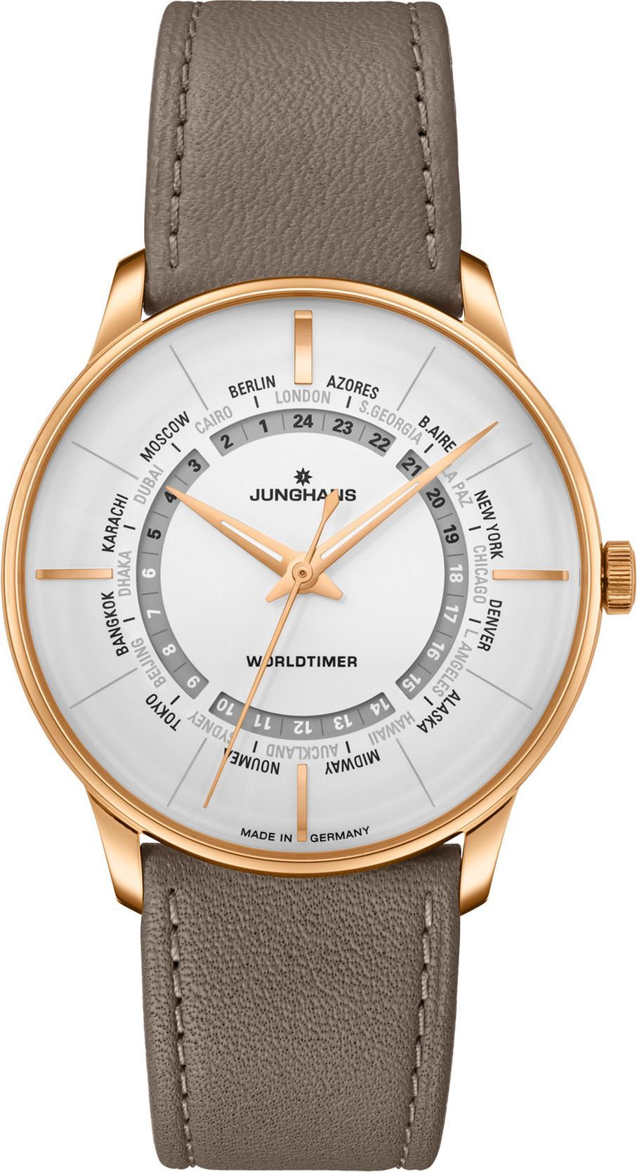 Junghans Meister Meister Worldtimer Silver Dial 40.4 mm Automatic Watch For Men - 1