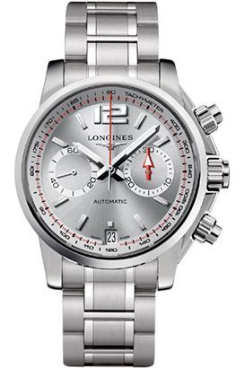 Longines  41 mm Watch in Silver Dial For Men - 1