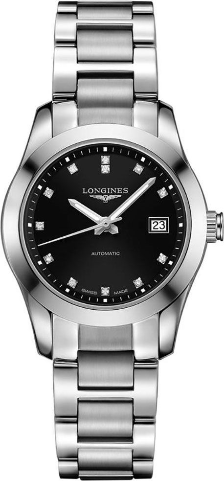 Longines Conquest Classic  Black Dial 30 mm Automatic Watch For Women - 1