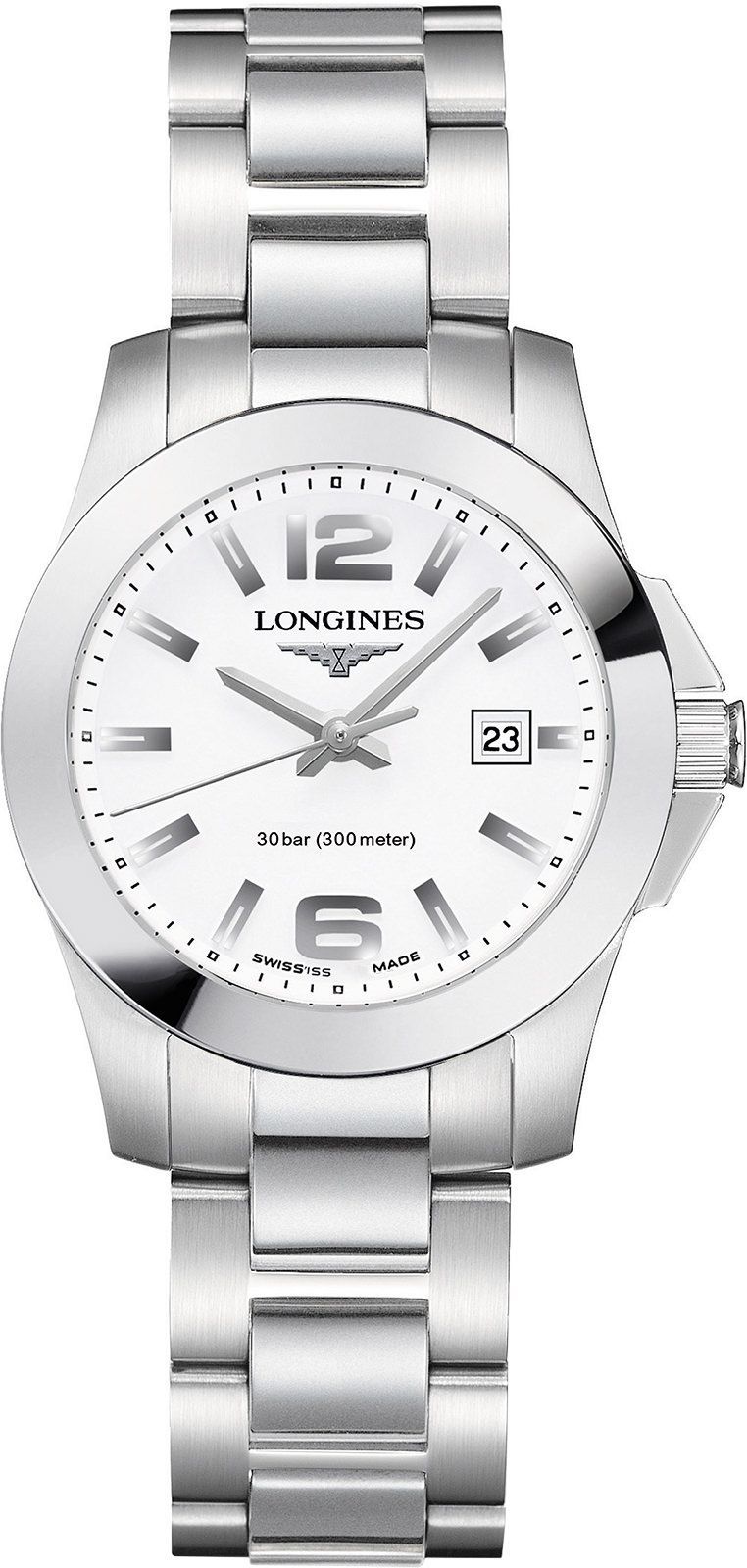 Longines Conquest  White Dial 30 mm Quartz Watch For Women - 1