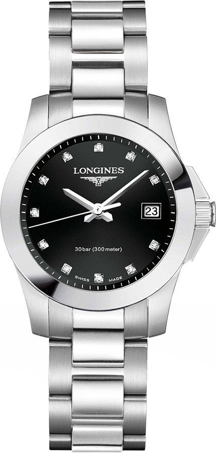 Longines Sport  Black Dial 30 mm Quartz Watch For Women - 1