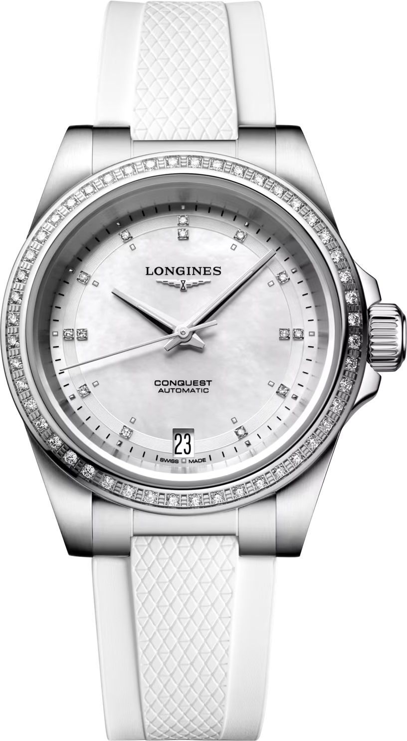 Longines white best sale