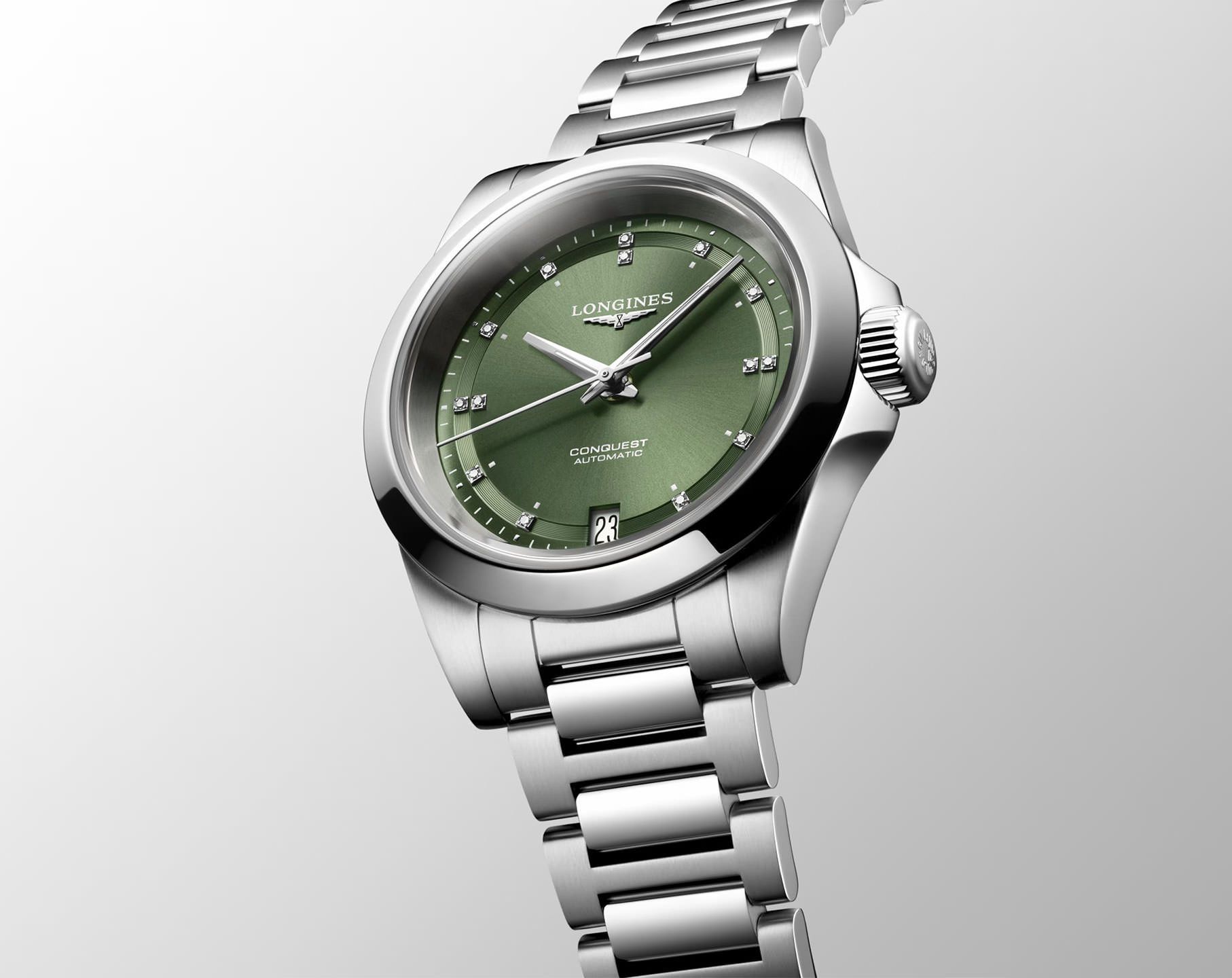 Longines Conquest  Green Dial 34 mm Automatic Watch For Women - 4