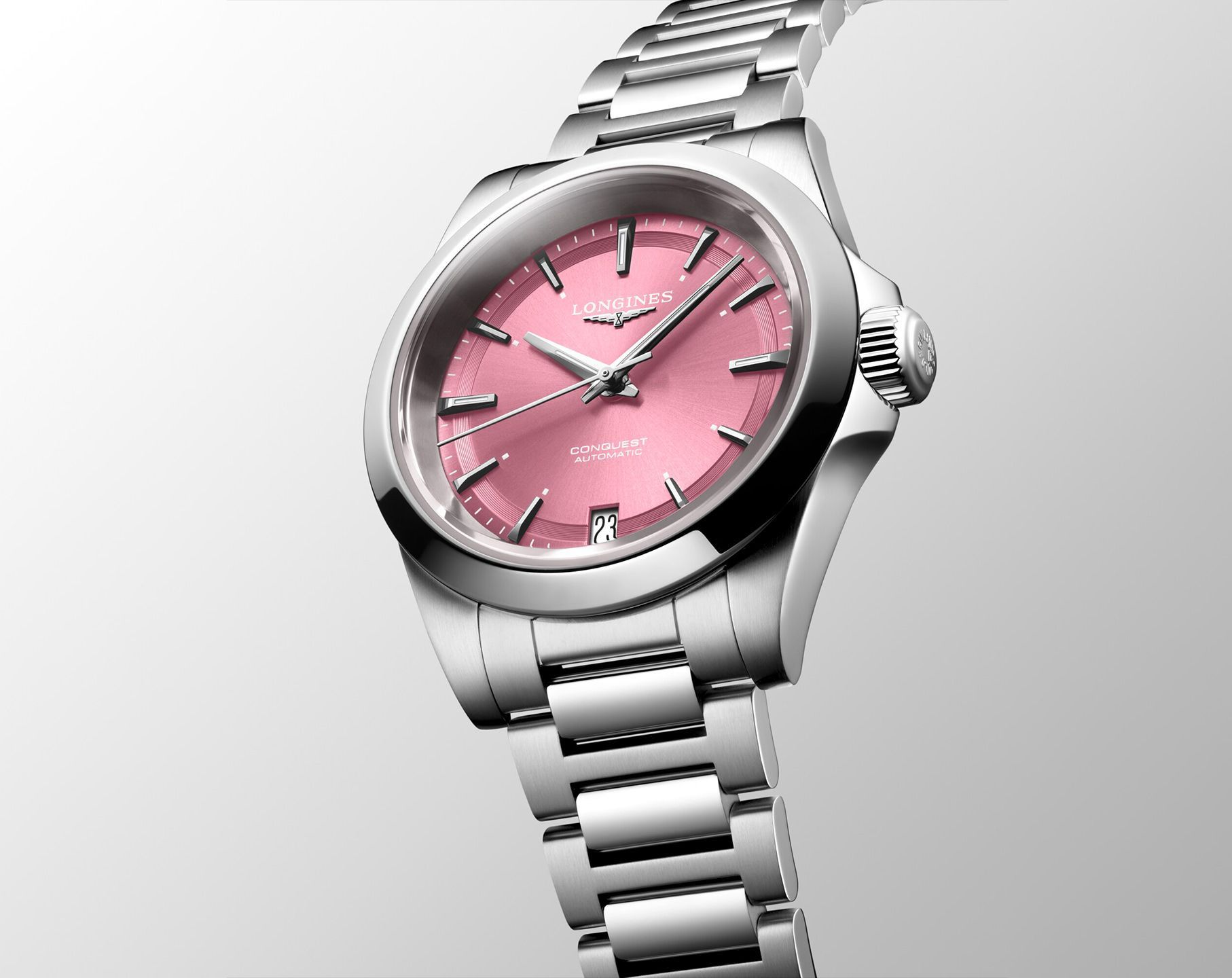 Longines Conquest Conquest Pink Dial 34 mm Automatic Watch For Women - 5