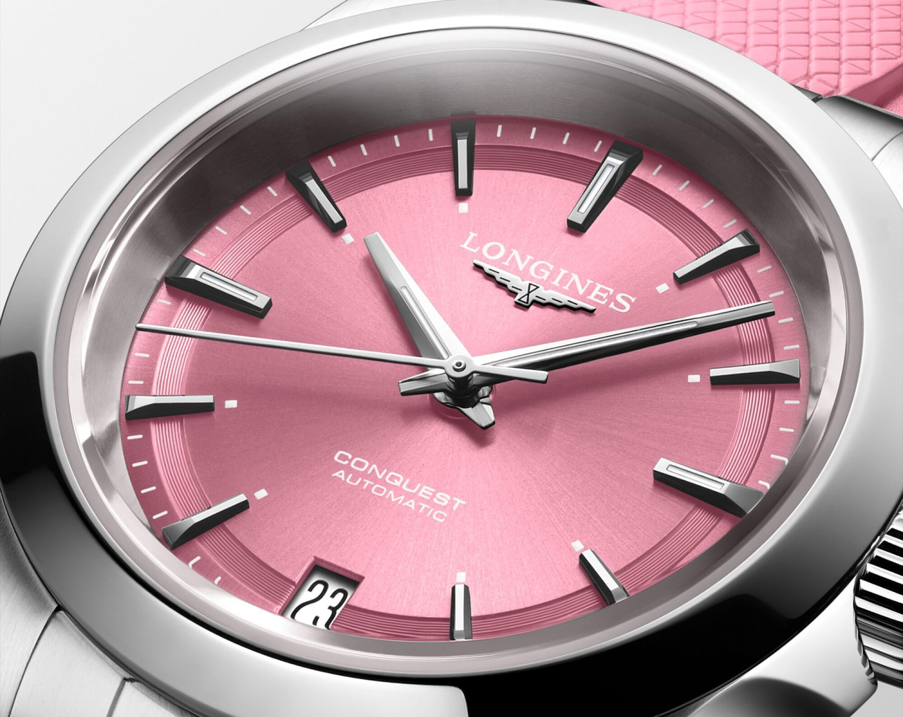 Longines Conquest Conquest Pink Dial 34 mm Automatic Watch For Women - 3