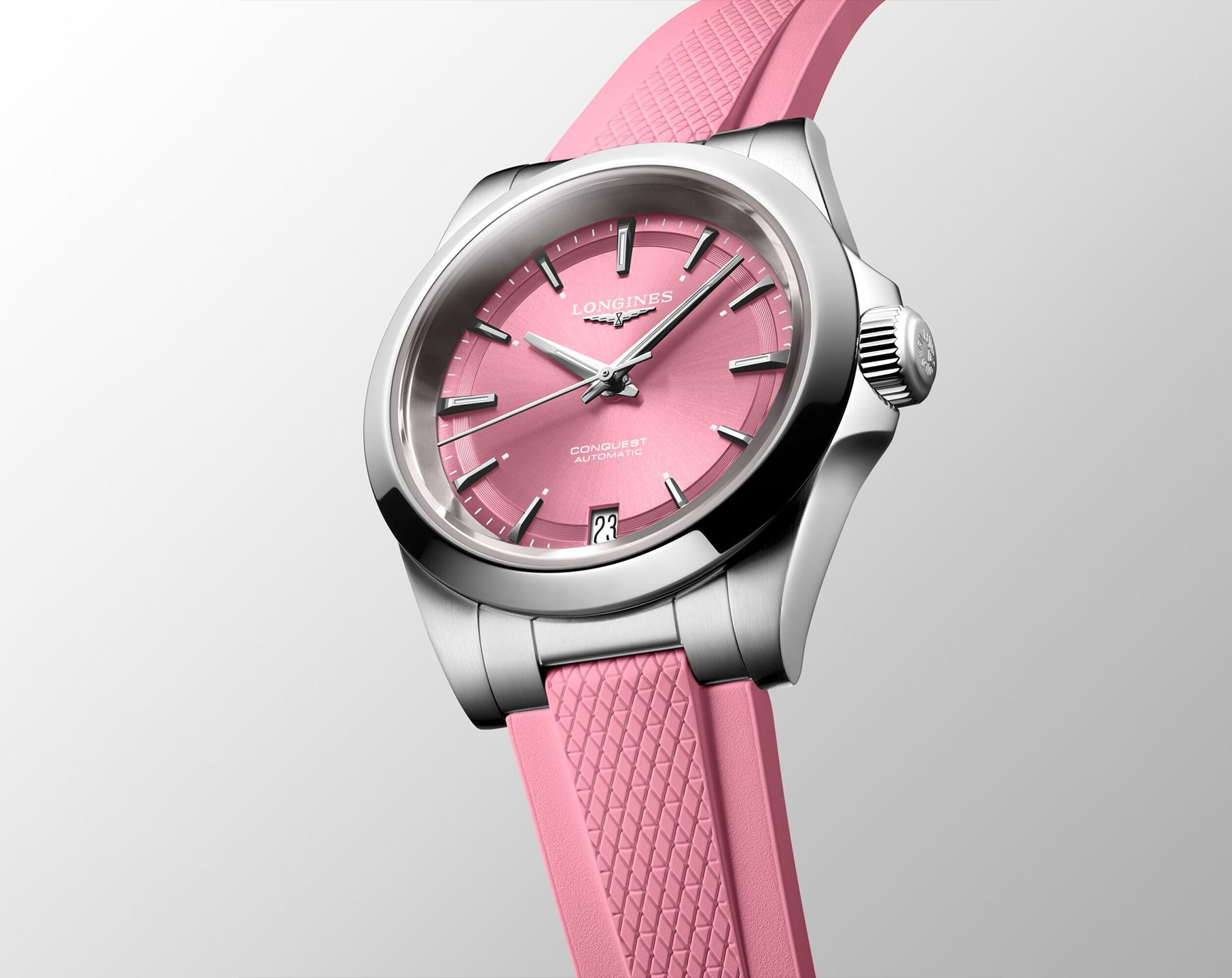 Longines Conquest Conquest Pink Dial 34 mm Automatic Watch For Women - 5