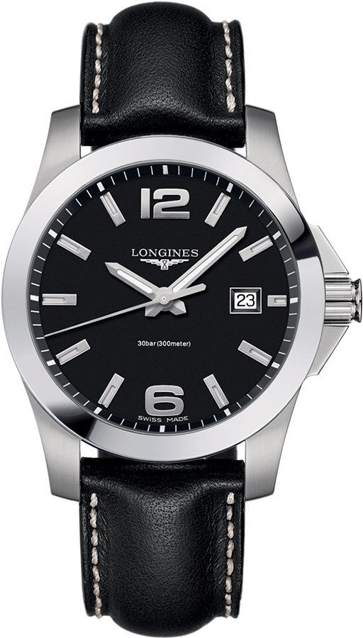 Longines  41 mm Watch in Black Dial For Men - 1