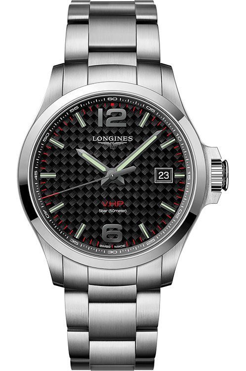 Longines Conquest V.H.P. 43 mm Watch in Black Dial