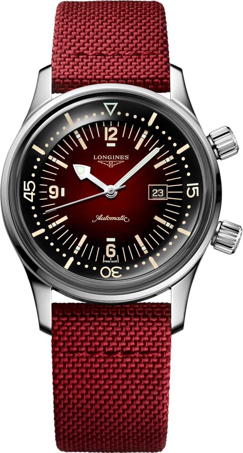 Longines Longines Legend Diver  Red Dial 36 mm Automatic Watch For Women - 1