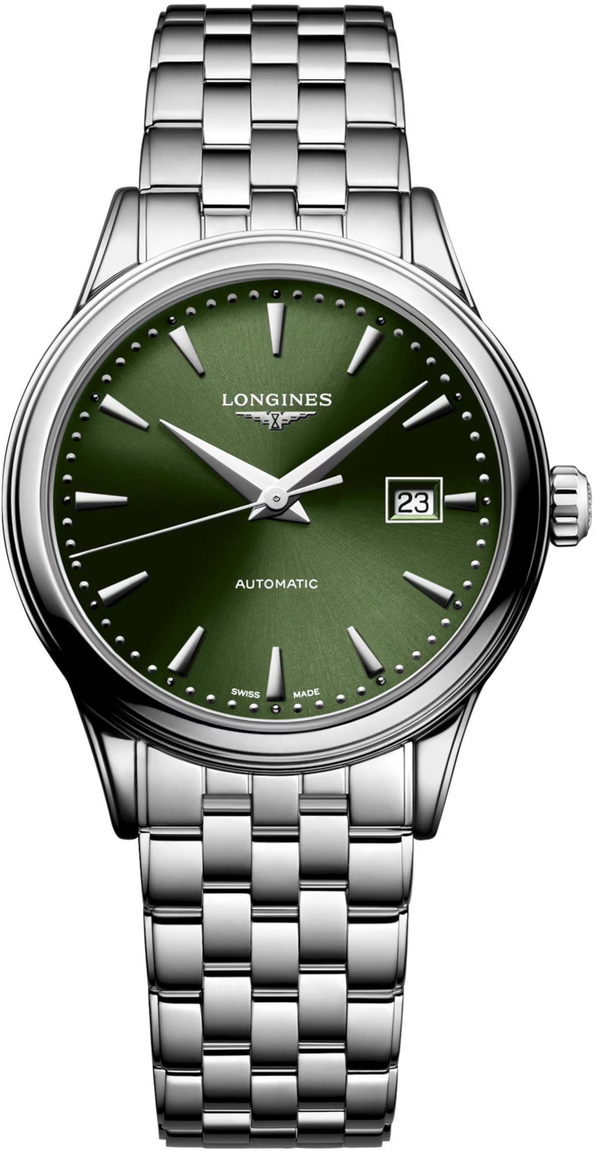Longines Elegance Flagship Green Dial 30 mm Automatic Watch For Women - 1