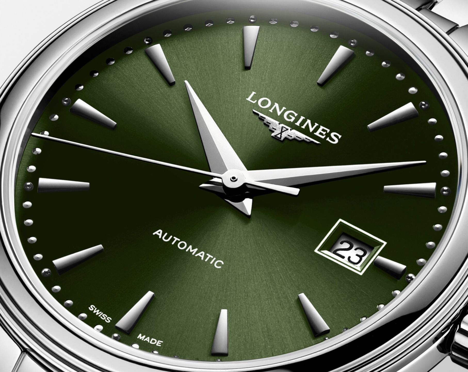 Longines Elegance Flagship Green Dial 30 mm Automatic Watch For Women - 3