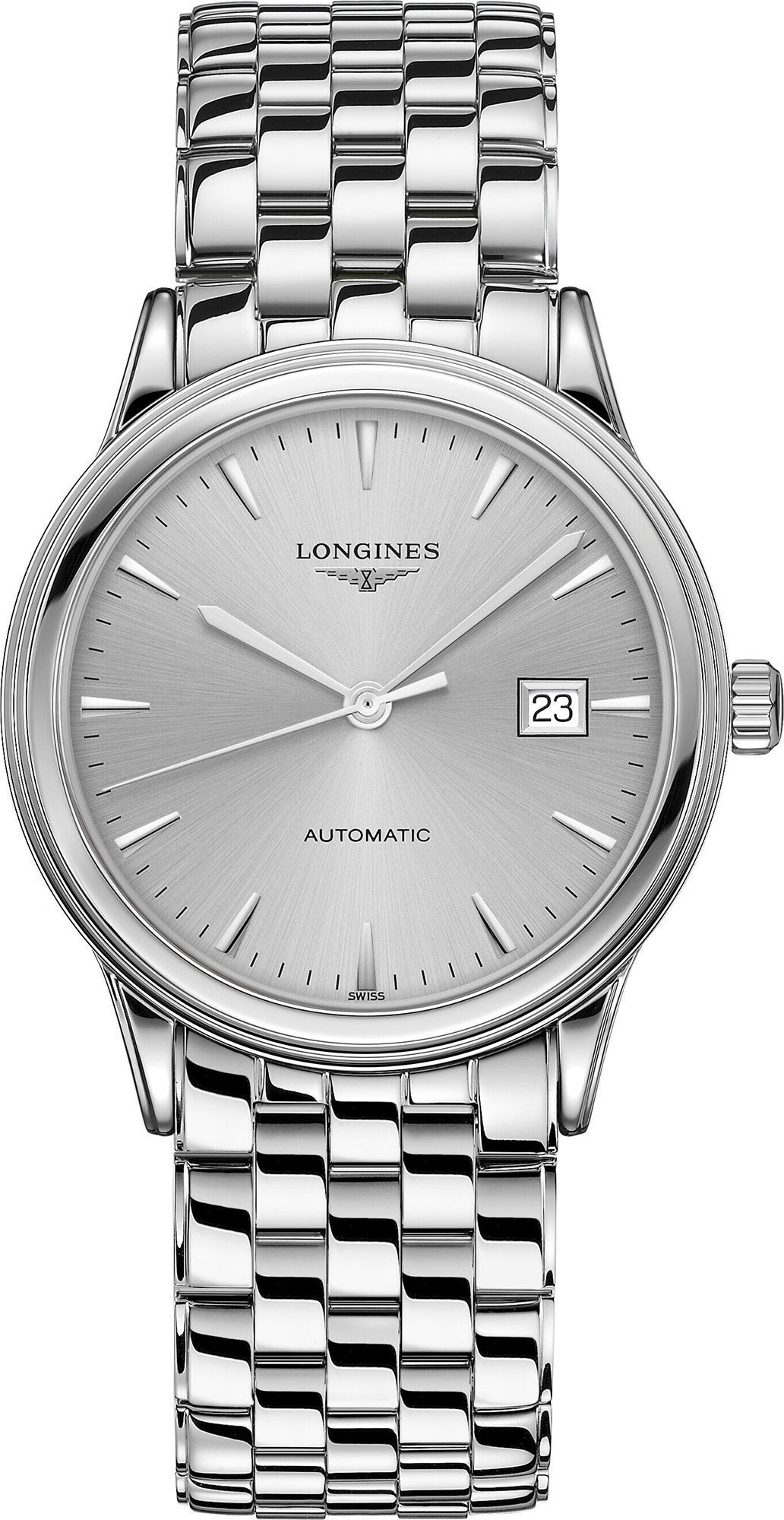 Longines  40 mm Watch in Silver Dial For Men - 1